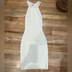 Herve Leger White Mini Halter Dress